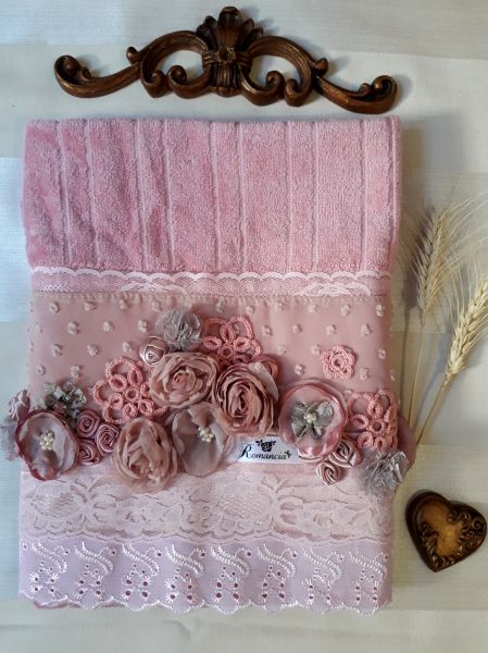 Toalha de Rosto Shabby - Rosê